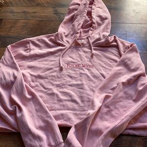 Phychic Moods pink cropped hoodie